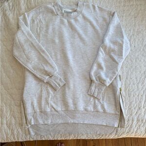 Varley Double Soft Light Heather Gray Side-Zip Pullover